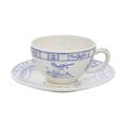 Gien Oiseau Bleu café au lait cups and saucers, set of 2