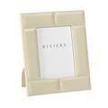 Riviere Stitches leather frame, ivory, photo size 18 x 24 cm (7'' x 9.5'')
