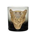 Artel African Safari Gilded double old fashioned tumbler, jaguar in smoke