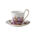 Royal Copenhagen Flora coffee/tea cup with high handle and saucer, iris