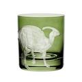 Artel Dinosaur double old fashioned tumbler, Parasaurolophus in khaki