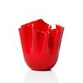 Venini Vase Fazzoletti Opalino, H 24 cm, rot