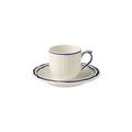 Gien Filets Cobalt espresso cups and saucers, set of 2