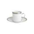 Bernardaud Athena Platin Espressotasse mit Unterteller