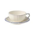 Gien Filets Bleus café au lait cups and saucers, set of 2