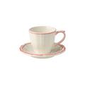 Gien Filets Corail US Kaffee-/Teetassen mit Unterteller, 2er-Set