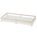 Riviere Vanity decorative tray with leather handles, chrome/ivory