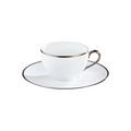 Raynaud Italian Renaissance White with platinum rim breakfast cup and saucer