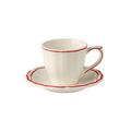 Gien Filets Rouge US coffee/tea cups and saucers, set of 2