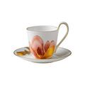Royal Copenhagen Flora coffee/tea cup with high handle and saucer, magnolia