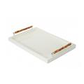 Riviere Lacquered tray in ivory with bamboo handle, small
