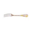 Christofle Jardin d'Eden dessert fork, silverplated & partially gilded in two golds (yellow and pink)