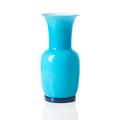 Venini Vase Opalino, H 36 cm, hellblau