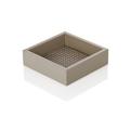 Riviere Milano leather vide-poche, square small, grey