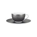 Raynaud Minéral Irisé Dunkelgrau Teetasse mit Unterteller