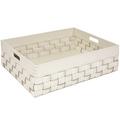 Riviere Korb Outdoor flach mit Griffen, elfenbein