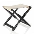 GioBagnara Elica luggage rack, dark brown (wengé) wooden frame with off white leather