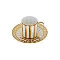 Pinto Vannerie Gold Kaffeetasse mit Unterteller