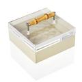 Riviere Lederbox Vanity, elfenbein, mit Bambusdeckel