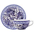 Gien Pivoines Bleues café au lait cup and saucer