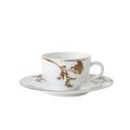 Bernardaud Vegetal Gold runde Espressotasse mit Unterteller