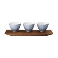 Hering Berlin Soda Amuse-Bouche Schälchen, 3er-Set auf Tablett