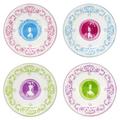 Gien Marie-Antoinette set of 4 dessert plates, 4 patterns