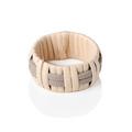 Pigment Anglet napkin ring, leather & rattan, stone