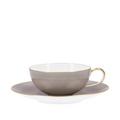 KPM Urbino Multicolore Teetasse mit Unterteller, grau
