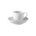 KPM Urbino Kaffeetasse hoch mit Unterteller, weiß