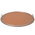 Giobagnara Defile round tray, chrome-plated handles, large, brown