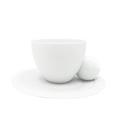 J.L Coquet Reve White tea cup with saucer