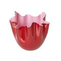 Venini Fazzoletti Bicolore vase, h 13,5 cm, red/rose