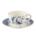 Gien Les Dépareillées Bleu tea cups and saucers, set of 2