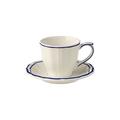 Gien Filets Cobalt US coffee/tea cups and saucers, set of 2