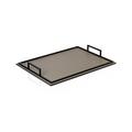 GioBagnara Defile rectangular tray, bronze handles, small, mud