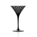 Artel Mod cocktail glass, sandblasted middle, black