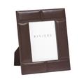 Riviere Stitches leather frame, chocolate, photo size 18 x 24 cm (7'' x 9.5'')