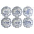 Gien Châteaux de la Loire set of 6 mini plates, 6 patterns