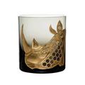 Artel African Safari Gilded double old fashioned tumbler, rhinoceros in smoke