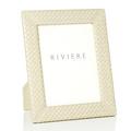 Riviere Milano leather frame, ivory, photo size 18 x 24 cm (7'' x 9.5'')