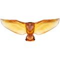 Lalique Barn Owl sculpture, amber