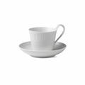 Royal Copenhagen White Fluted tea cup with high handle and saucer