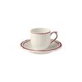 Gien Filets Bordeaux espresso cups and saucers, set of 2