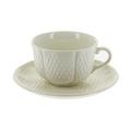 Gien Pont aux Choux White café au lait cups and saucers, set of 2