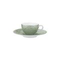 Raynaud Minéral Irisé Celadon mocha cup and saucer