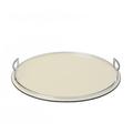 Giobagnara Defile round tray, chrome-plated handles, medium, ivory