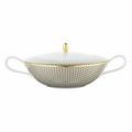 Raynaud Trésor soup tureen, honeycomb pattern, brown