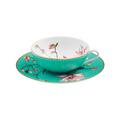 Raynaud Trésor Fleuri tea cup and saucer, magnolia