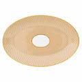 Raynaud Trésor oval platter, small, honeycomb pattern, orange